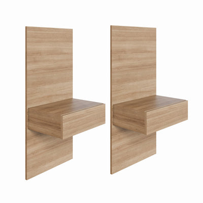 Nordika Milano Floating Nightstand Extension Panel Set Of 2 - Brown Oak|Ensemble 2 panneaux d’extension pour table de nuit flottante Milano Nordika - chêne brun