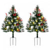 Homcom 2-pack 2 Ft. Pre-lit Artificial Christmas Trees For Outdoors