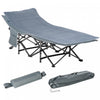 Outsunny Folding Camping Cot For Adults With Mattress Pillow Dark Grey