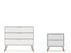 Rockefeller Mid-Century Modern 2-Piece Dresser Set in White