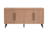 Jodie Mid-Century Modern 65\" Fluted Sideboard in Maple Buffet