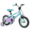 Costway 12\" Kids Bike With Adjustable Saddle Handlebar Removable Training Wheels Handbrake Blue