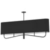 Dainolite Eleanor 4 Light Horizontal Chandelier Matte Black Black/White Shade Lamp