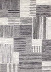 Forte White Grey Black Modern Striped Patches Area Rug - 5'3\" x 7'5\"