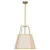 Dainolite Trapezoid 3 Light Pendant Trapezoid Gold/Cream Shade White Fabric Diffuser Lamp