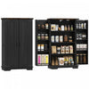 HOMCOM Kitchen Pantry Cabinet Storage Cabinet with Adjustable Shelves Black