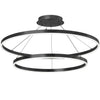Dainolite Circulo Chandelier 97w Matte Black Finish White Acrylic Diffuser Lamp