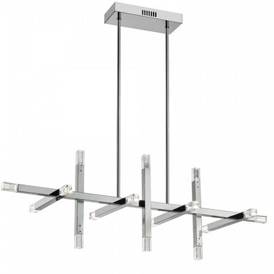 Dainolite Francesca Horizontal Chandelier 48w Polished Chrome Acrylic Diffuser Lamp|Lustre horizontal Francesca de Dainolite en acrylique qui diffuse la lumière, avec fini chromé poli et ampoule de 48 W