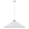 Dainolite Prudence 1 Light Pendant Aged Brass Finish Matte White Shade Lamp