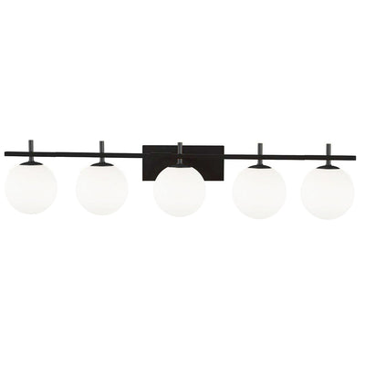 Dainolite Vivaldi 5 Light Vanity Light Matte Black Lamp|Lumière de coiffeuse Vivaldi de Dainolite avec fini noir mat et 5 ampoules