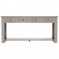 Gracie Solid Wood Console Table With Drawers And Shelf - Grey Wash