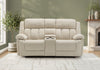 2-Seater Power Reclining Upholstered Love Seat, 63\" Wide, Beige Fabric, Transitional Recliner