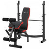 Soozier Weight Bench With Barbell Rack, Heavy Duty Multiple Function Workout Adjustable Bench Press With Preacher Curl, Leg Developer
