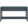 Michael Solid Wood Console Table For Entryway With Storage Drawers And Bottom Shelf - Blue