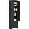 HOMCOM 71\" Kitchen Pantry Cabinet, Farmhouse Kitchen Storage Cabinet, Black