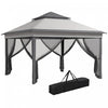 Outsunny 10.7 X10.7 Ft Pop Up Sun Shelter With Uv30+ Roof Cover, Light Grey