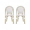 Julien Faux Ratten and Aluminum French Bistro Chairs, Set of 2 - Grey and White