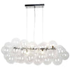 Dainolite Comet 10 Light Horizontal Pendant Polished Chrome Clear Glass Lamp