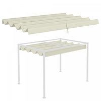 Outsunny Retractable Pergola Roof, Sun Shade Cover For 9.8' X 7.1' Pergola