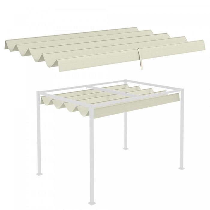 Outsunny Retractable Pergola Roof, Sun Shade Cover For 9.8' X 7.1' Pergola
