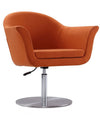 Manhattan Comfort Voyager Brushed Metal Woven Swivel Adjustable Accent Chair - Orange