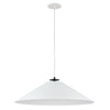Dainolite Prudence 1 Light Pendant Matte Black Finish Matte White Shade Lamp