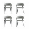 Belle Modern Metal Upholstered Dining Chair in Stone Gray - Set of 4