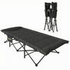 Outsunny Camping Cot for Adults with Padded Cushion, Black