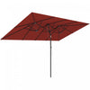 Outsunny 10ft Double-sided Patio Umbrella With Tilt, Adjustable Height, Red