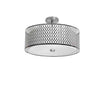 Dainolite Kordan 3 Light Semi-flush Mount Satin Chrome Finish White Shade Lamp