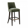 Beever Modern Chenille Wood Upholstered Barstool in Forest Green