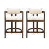 Lucas 26\" Rubberwood Counter Height Bar Stool with Upholstered Seating Set of 2,Walnut Dining Chair