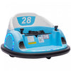 Qaba 12v Bumper Car For Toddlers, Electric Powered Ride-On Car With 360 Degree Spin, Remote Control, Led Lights Music Horn, For Ages 1.5-5 Years Old, Light Blue