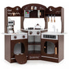 Honeyjoy Corner Kitchen Playset With Coffee Machine Oven Microwave Washing Machine Brown