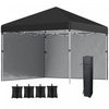 Outsunny 10' X 10' Pop Up Canopy Tent With Removable Sidewalls Carry Bag