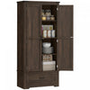 HOMCOM 69\" Tall Kitchen Storage Cabinet with Adjustable Shelves, Dark Brown
