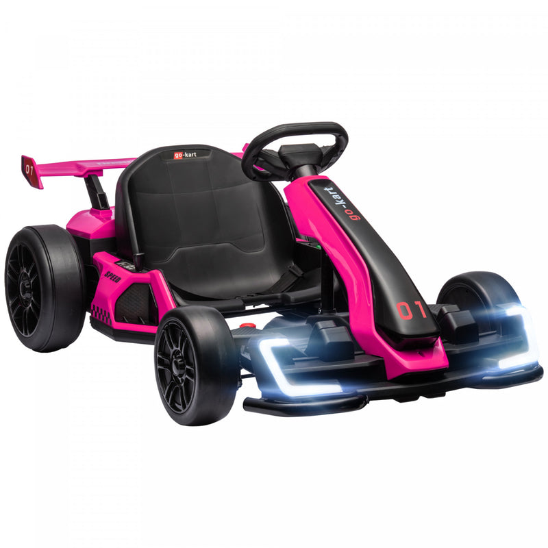 Aosom Go Kart, 24v Electric Kids Drift Kart With Adjustable Seat