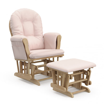 Storkcraft Hoop Glider and Ottoman - Natural/Pink Chair