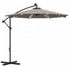 Outsunny 10ft Outdoor Cantilever Umbrella With Solar Lights Khaki