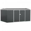 Outsunny 14 X 8ft Metal Outdoor Storage Shed With Lockable Doors, Grey