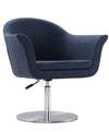 Manhattan Comfort Voyager Brushed Metal Woven Swivel Adjustable Accent Chair - Smokey Blue