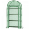 Outsunny 4-tier Mini Greenhouse, Outdoor Portable Gardening Plant Green House With Storage Shelves, Roll-up Zippered Door, Steel Frame And Pe Cover, 31.5\" X 19.3\" X 63\", Green
