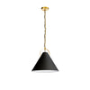 Dainolite Princeton 1 Light Pendant 16\" Dia Aged Brass Finish Black Shade Lamp