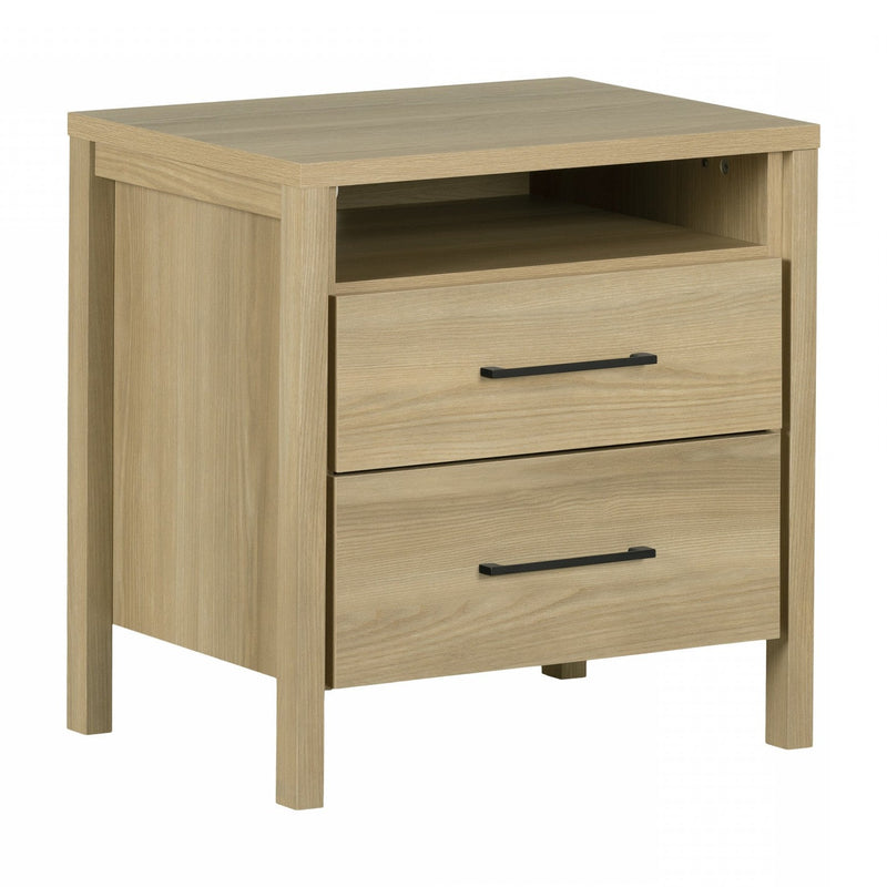 Gravity 2 Drawer Nightstand Natural Ash The Brick