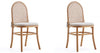 Manhattan Comfort Set of 2 Paragon Dining Chairs with Cream Cushions - Natural Cane