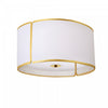 Dainolite Notched Drum 3 Light Flush Mount Gold White Shade And Diffuser Lamp