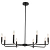 Dainolite Colette 8 Light Chandelier Matte Black Lamp