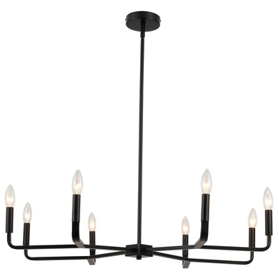 Dainolite Colette 8 Light Chandelier Matte Black Lamp|Lustre Colette de Dainolite avec fini noir mat et 8 ampoules