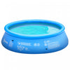 Outsunny Inflatable Swimming Pool Family-sized Blow Up Pool Round Paddling Pool With Hand Pump For Kids, Adults, Outdoor, Garden And Backyard, 107\" X 30\", Blue