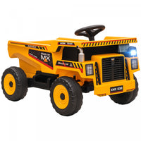 Qaba Kids Ride On Dump Truck, 12v Electric Dump Bed With Remote Control, Battery Powered Construction Vehicle With Music, Mp3, Usb For Toddlers 3-5 Years Old, Yellow